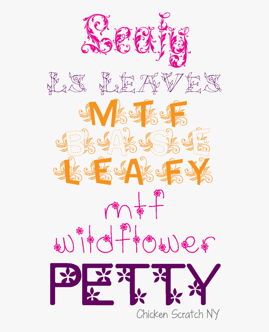Floral Clipart Font - Flowery Fonts, Transparent Clipart