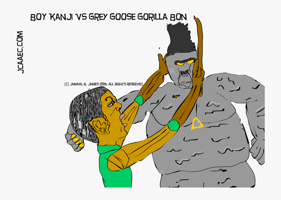 Boy Kanji Vs Grey Goose Gorilla Bon By Creative Director - Cartoon, Transparent Clipart