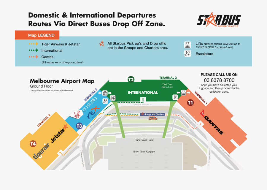 Airport Clipart Airport Map - Domestic Melbourne Airport Map, Transparent Clipart