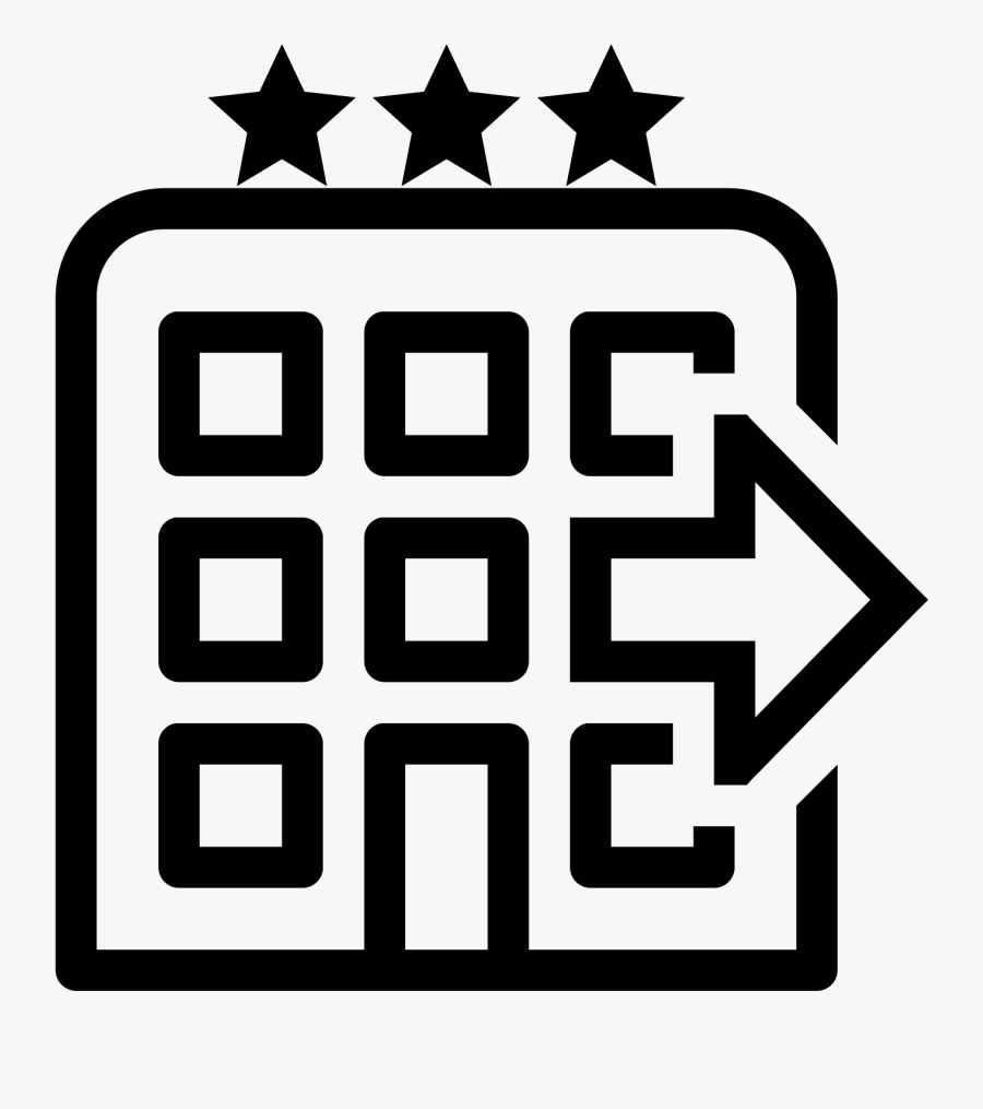 Hotel Check Out Icon - Transparent Hotel Icon Vector, Transparent Clipart