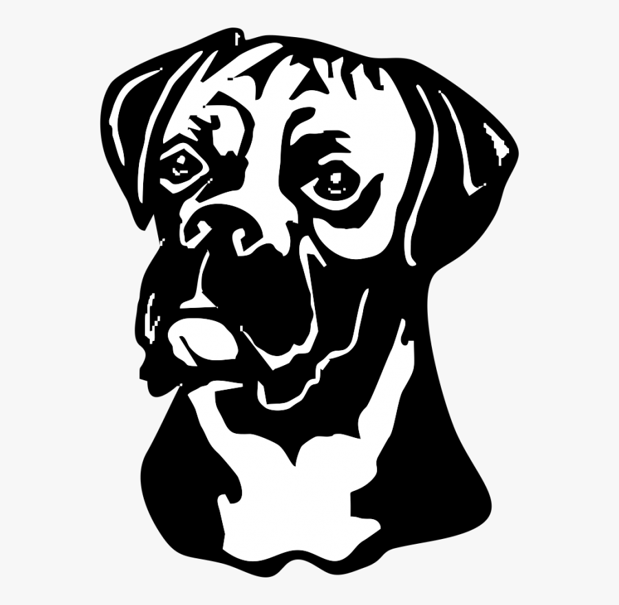 Boxer Dog Clipart Black And White, Transparent Clipart