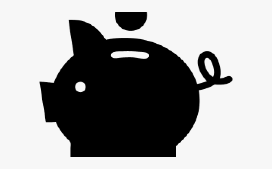 Piggy Bank Black And White - Blue Piggy Bank Cartoon, Transparent Clipart