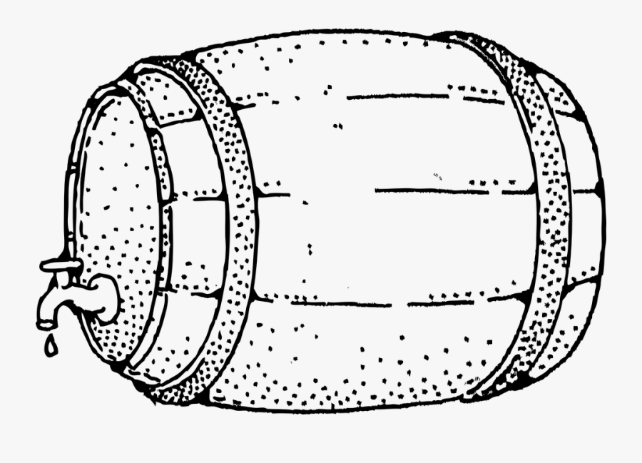 Keg, Barrel, Cooper, Whisky, Beer, Alcohol, Sherry, - Black And White Image Of Keg, Transparent Clipart