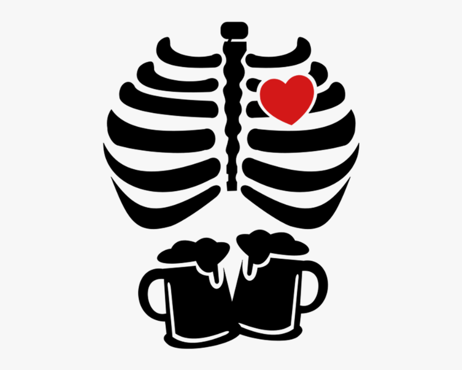 Halloween Ribcage With Heart - Ribcage With Heart, Transparent Clipart