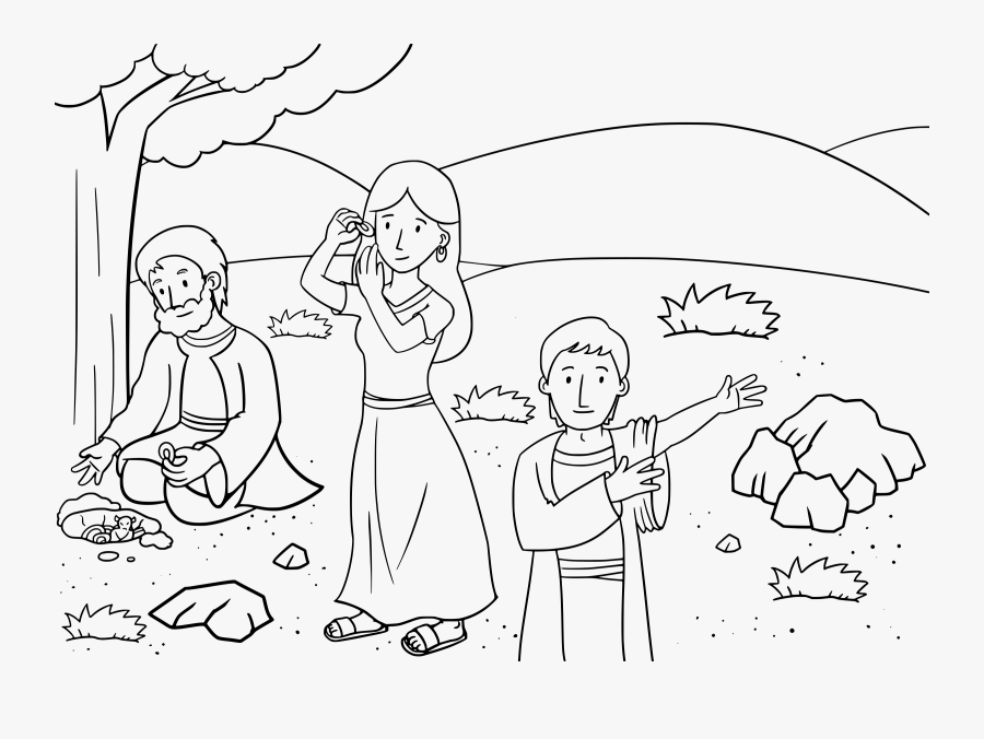 Comic Bible Stories Coloring Pages For Kids - Jacob Returns To Bethel Genesis 35 1 5, Transparent Clipart