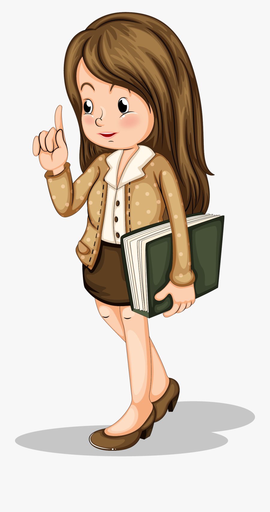 Teacher Cartoon Illustration - Teacher Photo Clipart Cartoon, Transparent Clipart
