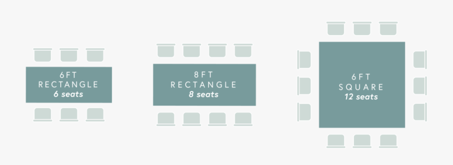 Clip Art Planning Table Sizes And - Table Seating For 6 Wedding, Transparent Clipart