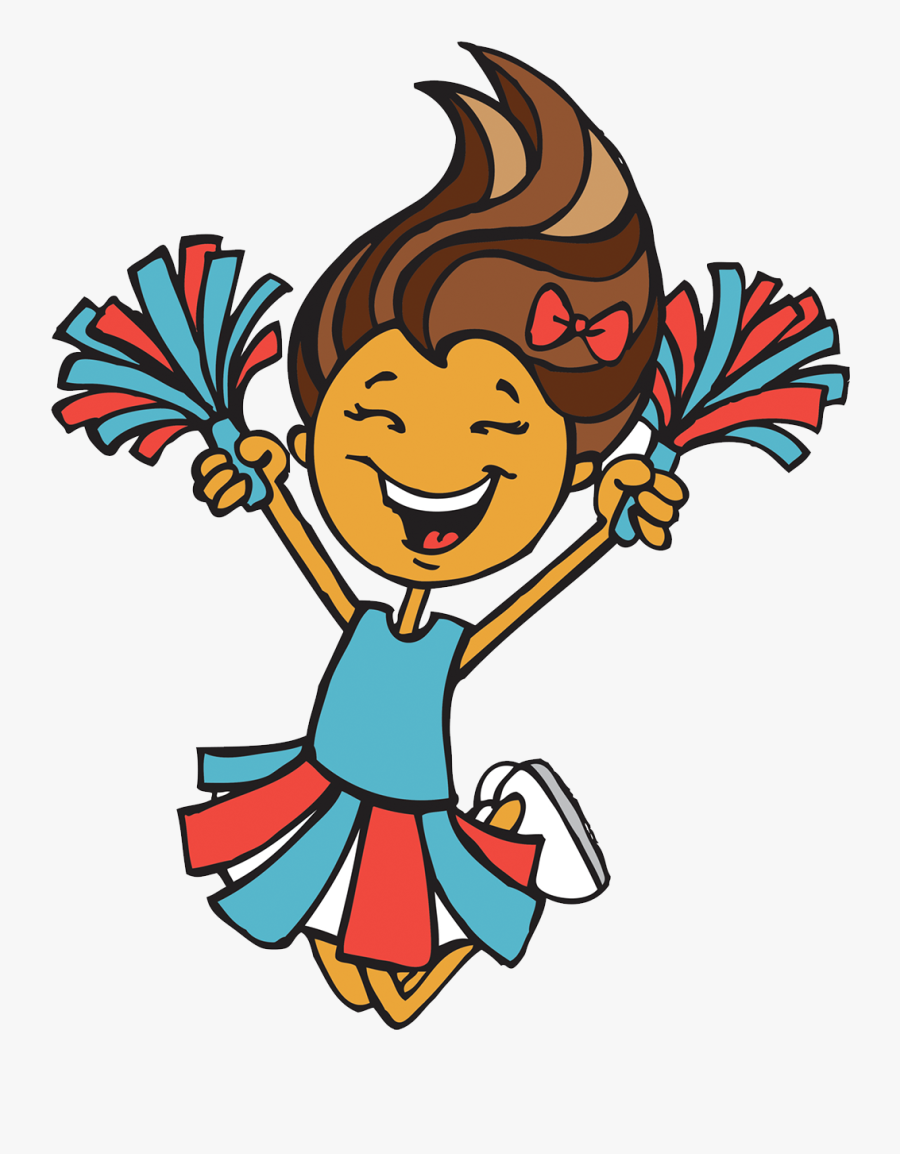 Clip Black And White Stock Cheerleader Cartoon Illustration - Cheerleader Cartoon, Transparent Clipart