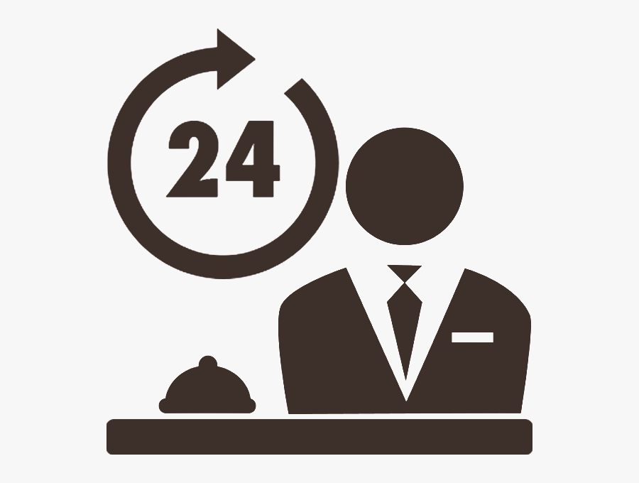 Clipart Desk Front - 24 Hours Front Desk, Transparent Clipart