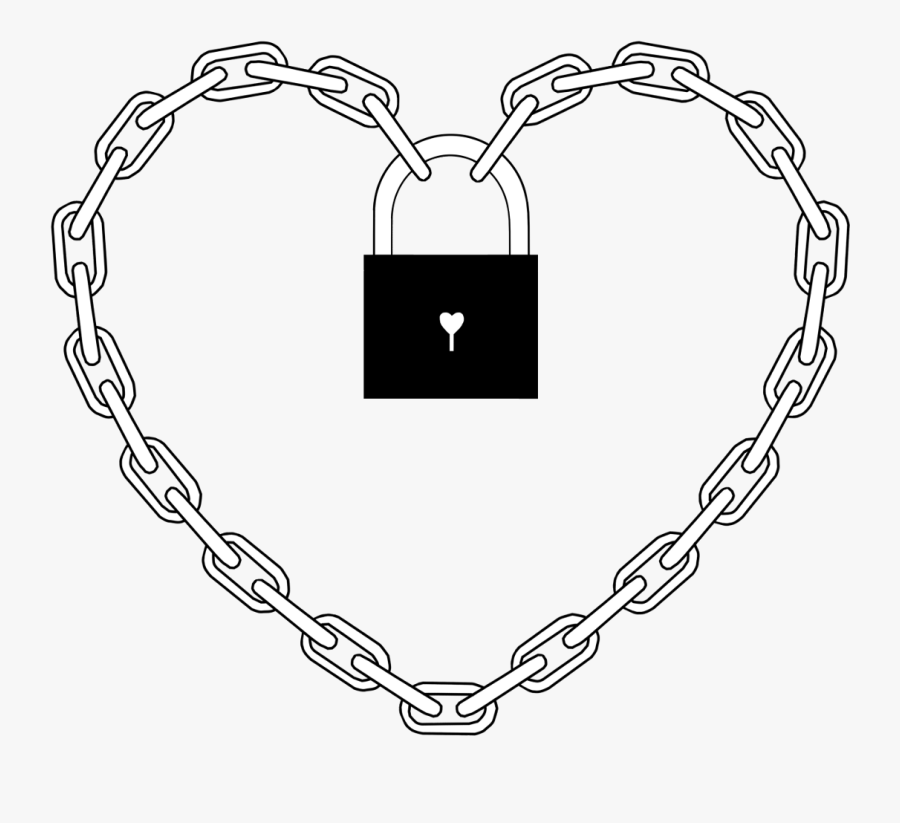 Clip Art Bike Chain Drawing - Corazon Con Cadenas Dibujo, Transparent Clipart