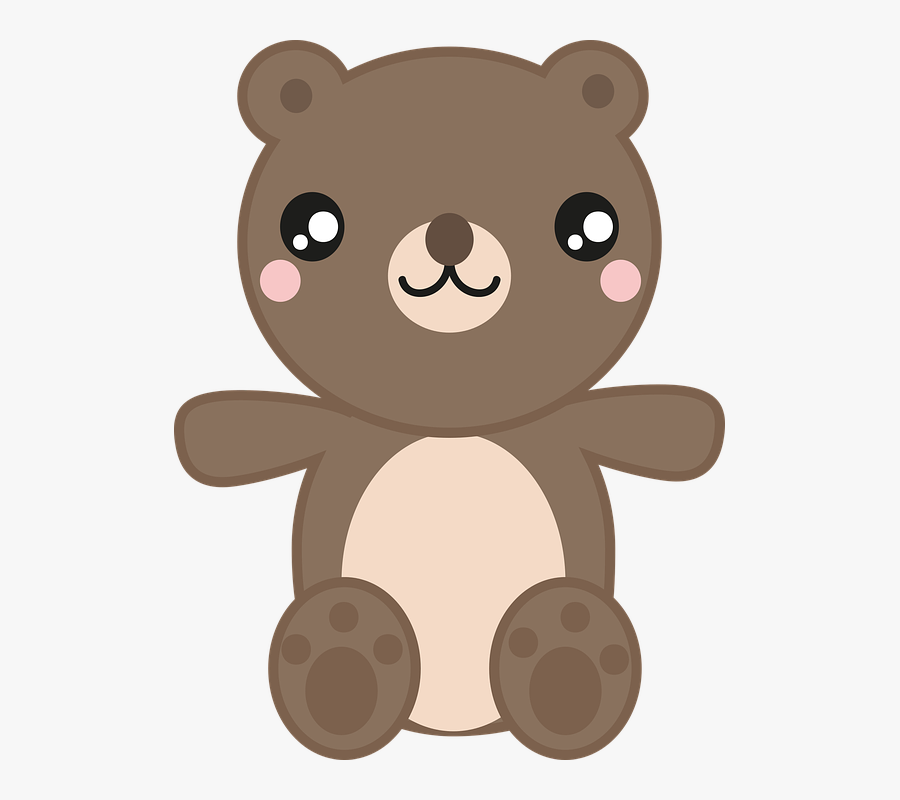 Bear, Cute, Teddy, Drawing, Forest, Field, Mountain - Ảnh Gấu Dễ Thương, Transparent Clipart