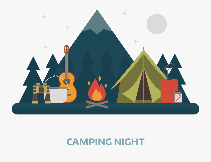 Transparent Camping Signs Clipart - Camping Birthday Invitation Template, Transparent Clipart