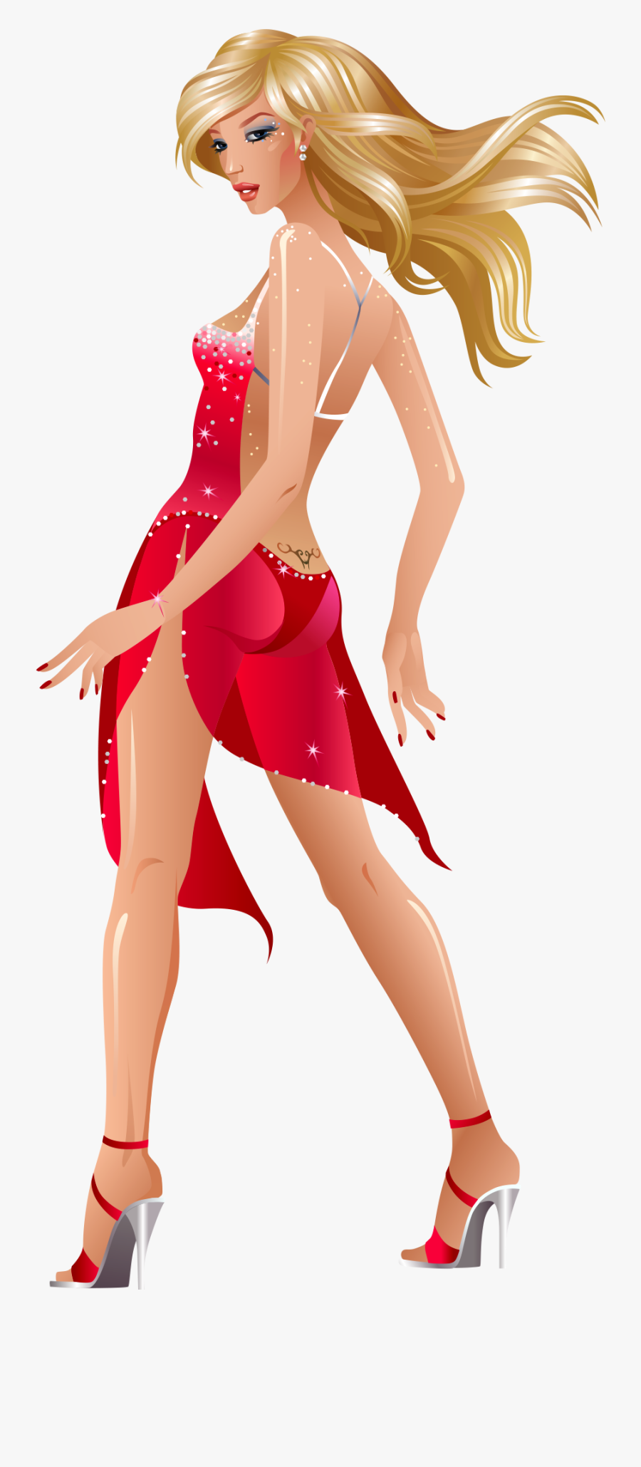 Hd Woman On The Floor Png Image Free Download - Sexy Cartoon Girl Mini Dress, Transparent Clipart