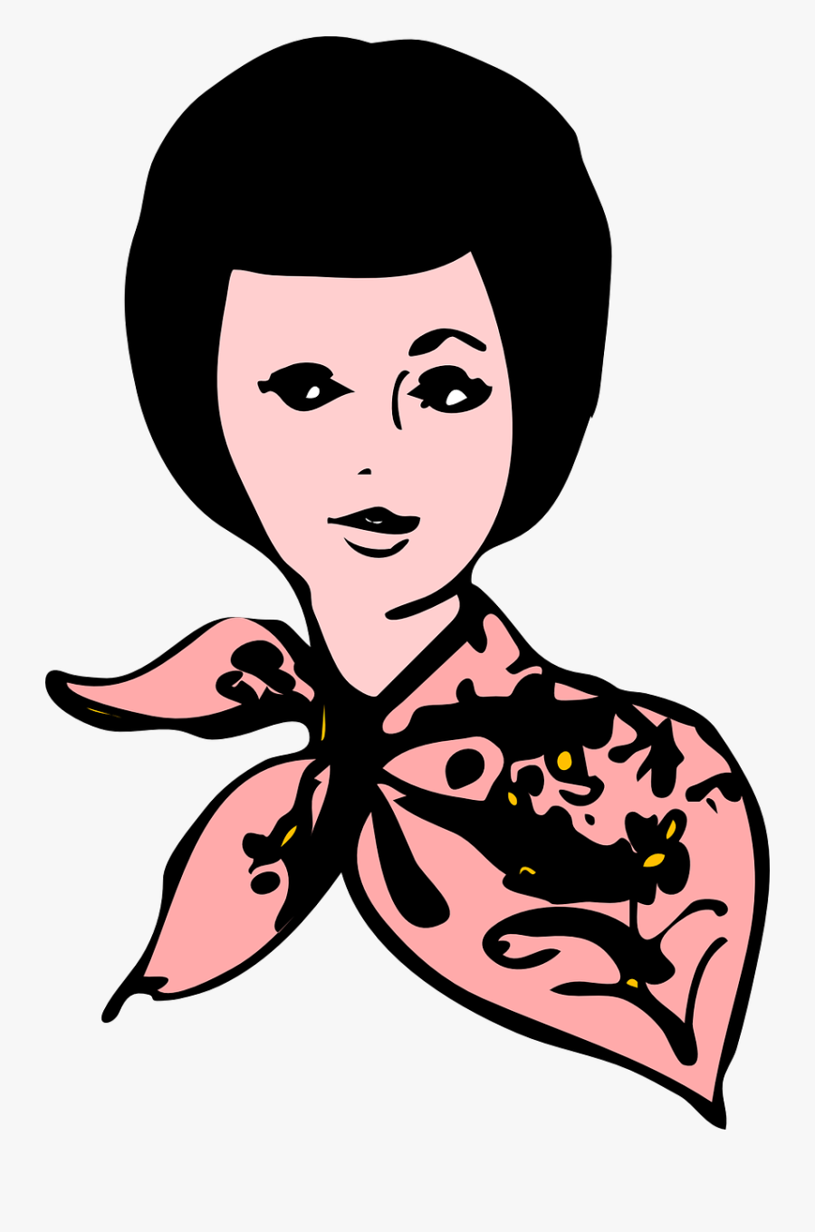 Afro Lady Cliparts 20, Buy Clip Art - Scarf, Transparent Clipart