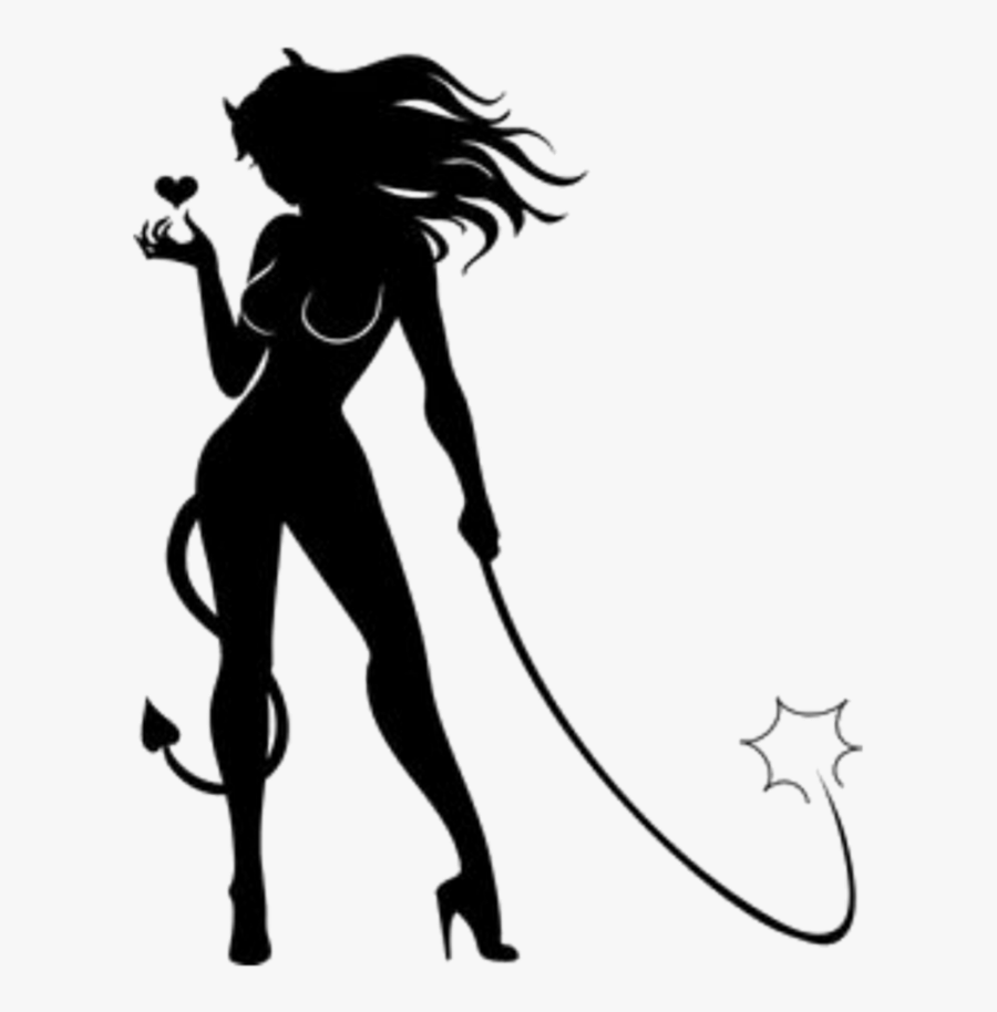 Transparent Cross Country Clipart - Sexy Devil Woman Silhouette, Transparent Clipart