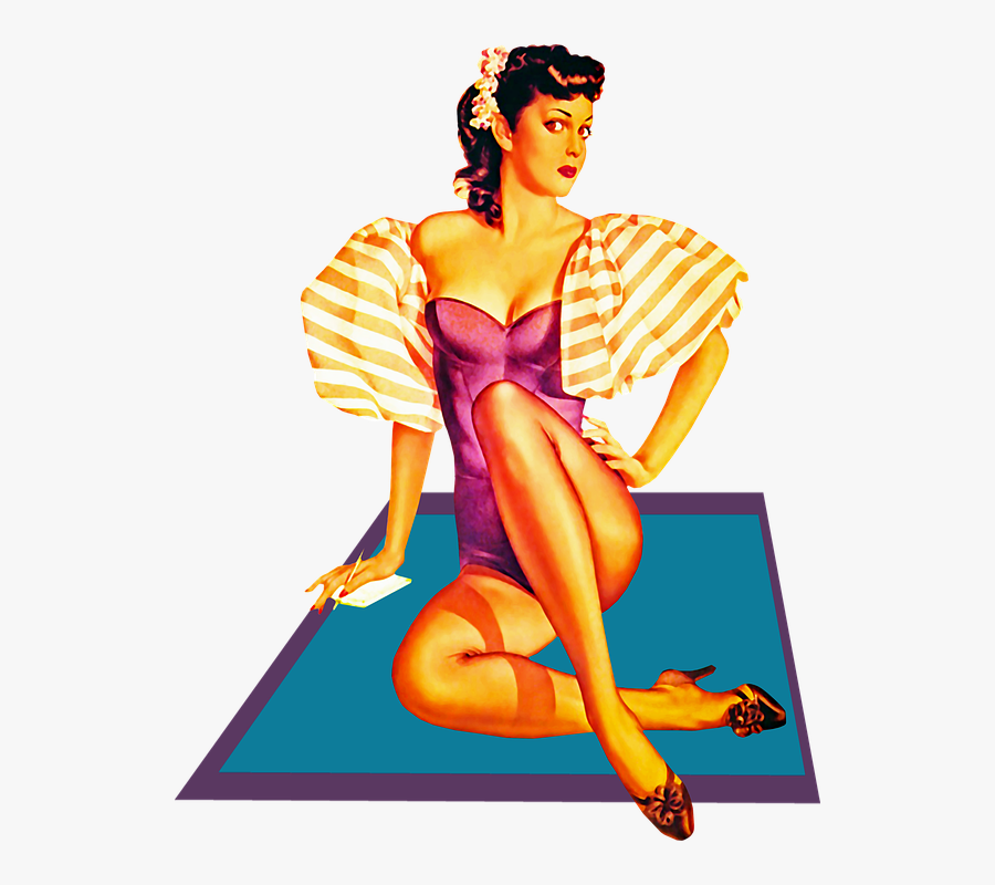 Transparent Pinup Girl Png - Illustration Pin Up Rétro, Transparent Clipart