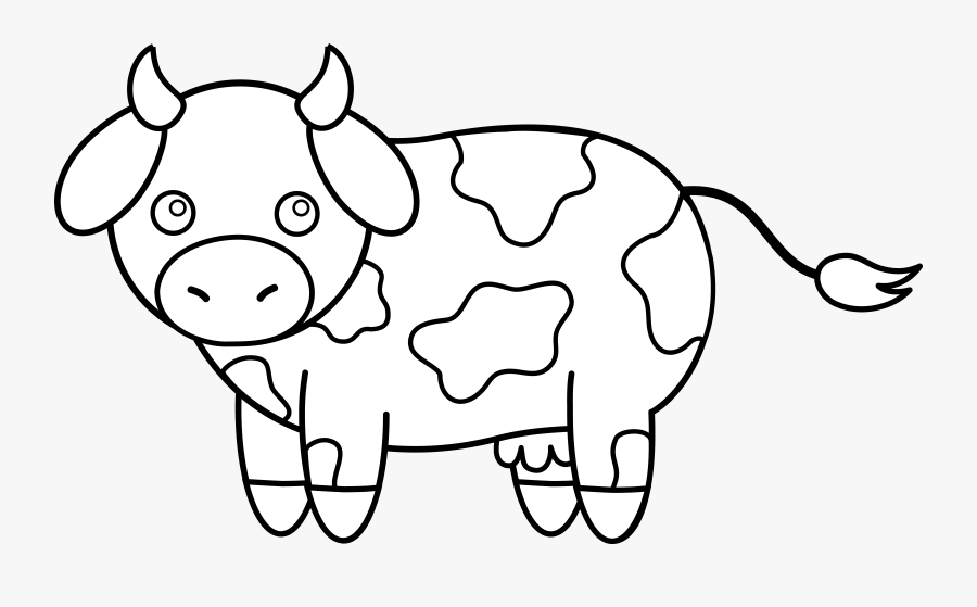 Transparent Cow Spots Clipart - Cow Lineart, Transparent Clipart