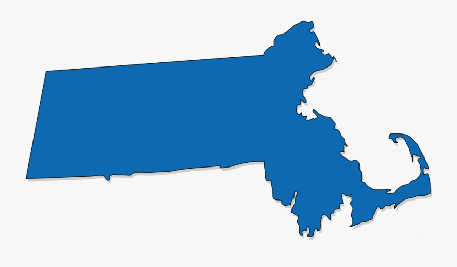 Clip Art Massachusetts Map Clip Art - Massachusetts State Outline Blue, Transparent Clipart