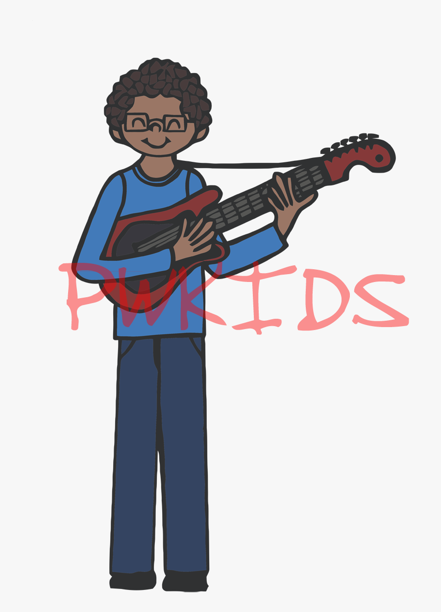 Children Playing Guitar Clipart - Cartoon, Transparent Clipart