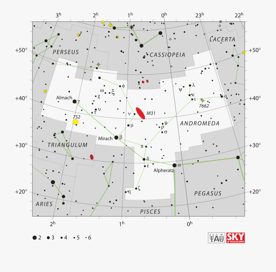 Clip Art Female Constellations - Andromeda Constellation Star Chart, Transparent Clipart