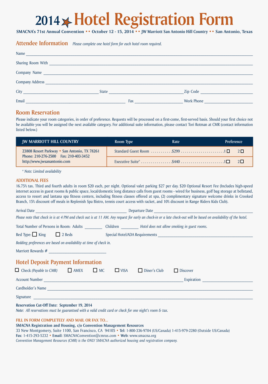 Clip Art Registration Forms Templates - Template Hotel Check In Form, Transparent Clipart