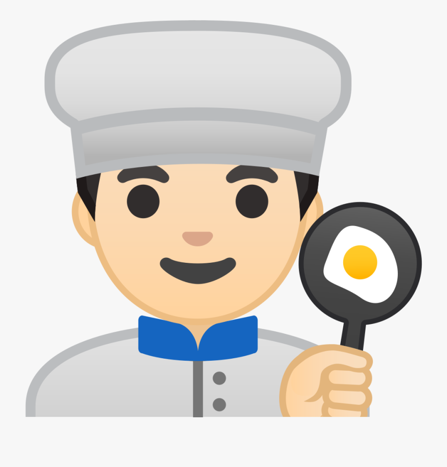 Man Cook Light Skin Tone Icon - Emojis De Un Hombre, Transparent Clipart