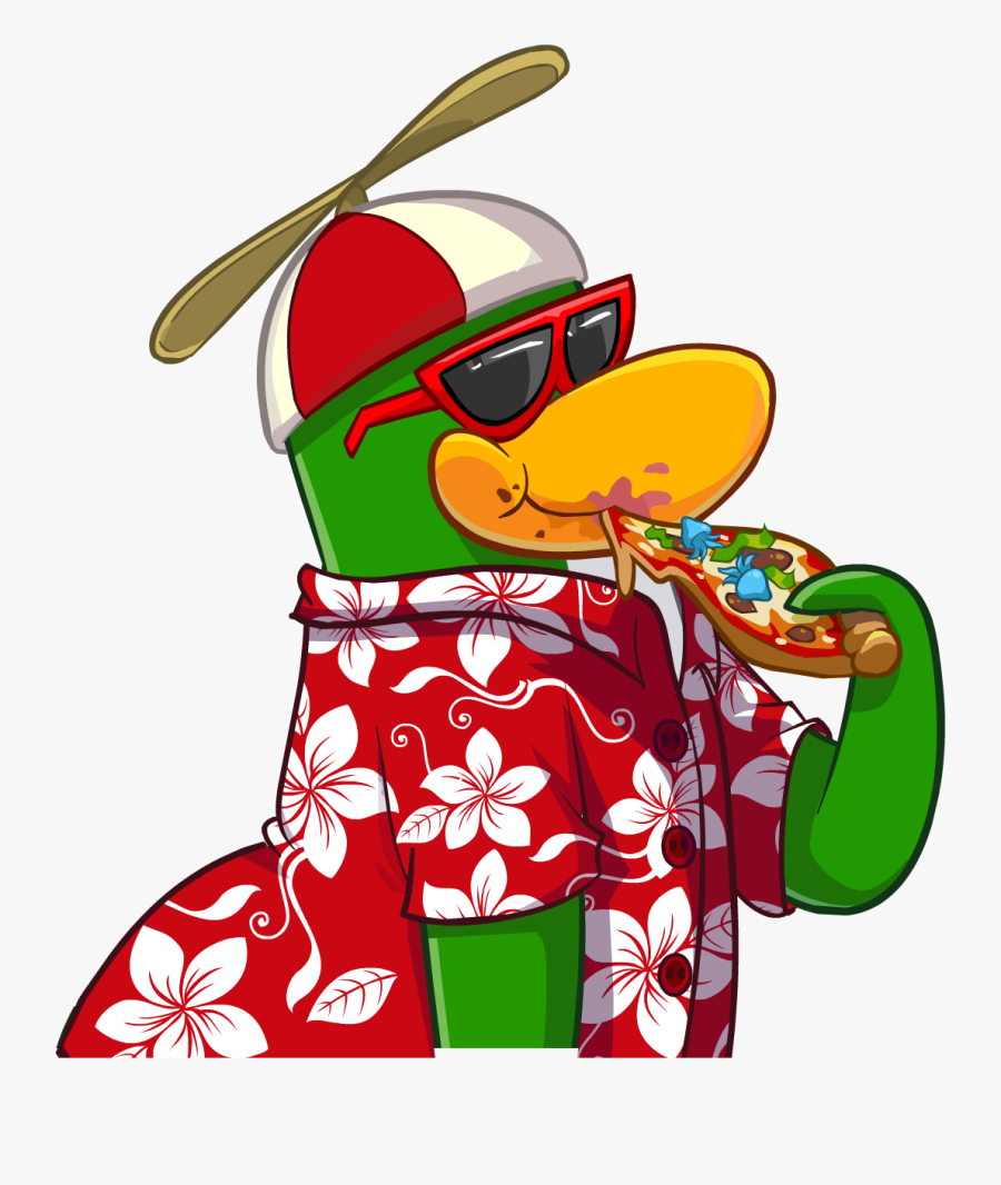 Pizza Clip Hot - Rookie From Club Penguin Character, Transparent Clipart