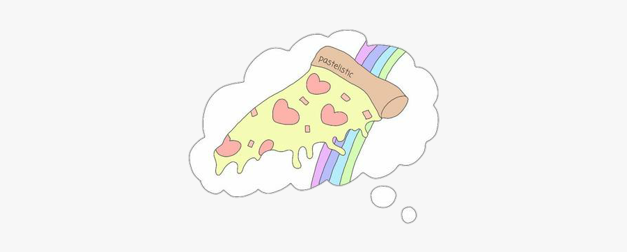 #pizza #rainbow #thinking #tumblr #dreams #sadness - Illustration, Transparent Clipart