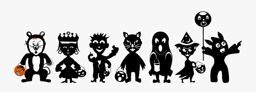 Cast Of Characters In A Pumpkin Parade From The Halloween - Cartoon, Transparent Clipart