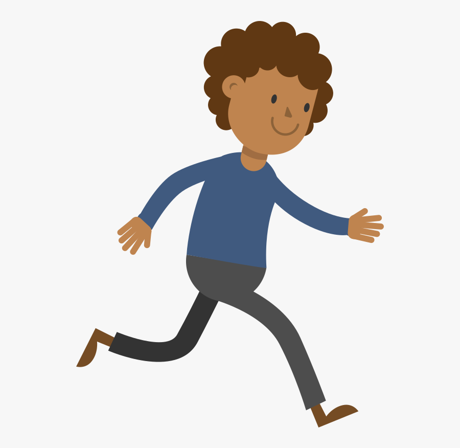 Transparent Scared Man Clipart - Cartoon Man Running Transparent