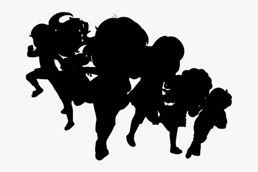 Girls Running Png Clip Art - Silhouette, Transparent Clipart