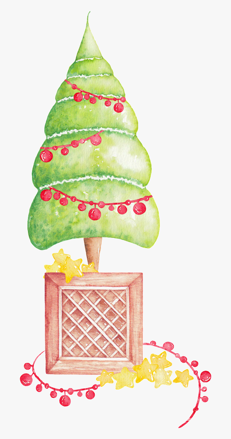 Hand Painted Cute Abstract Christmas Tree Png Transparent - Christmas Tree, Transparent Clipart