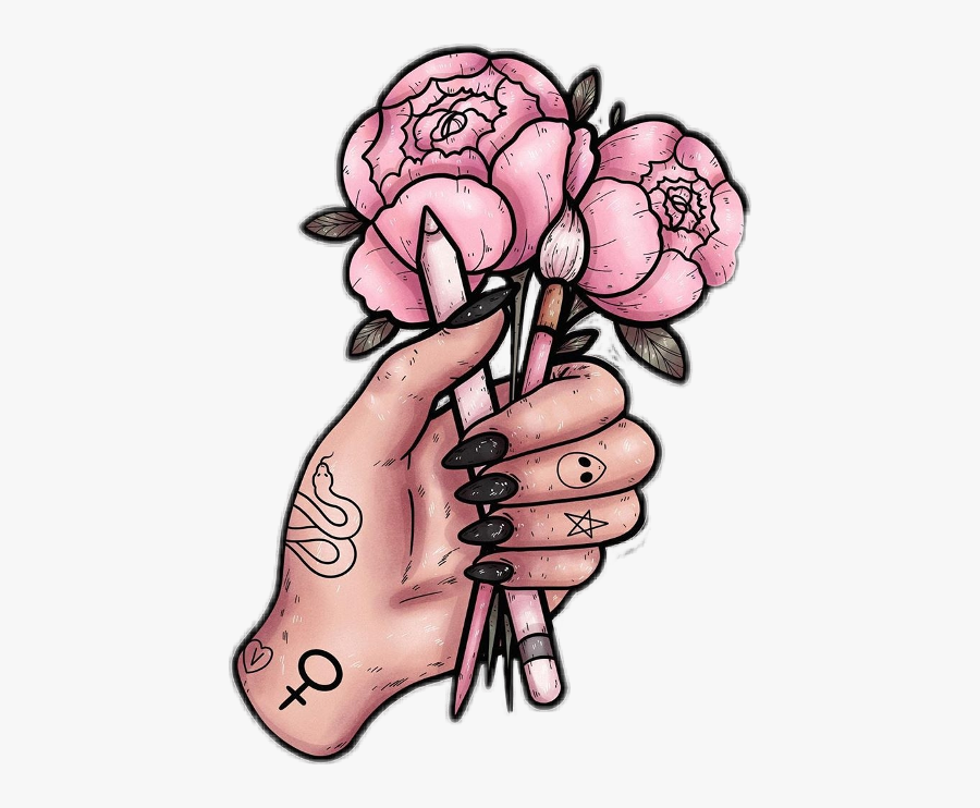 Feminism Roses Art Tatto Feminist Freetoedit Scfemale - Cartoon, Transparent Clipart