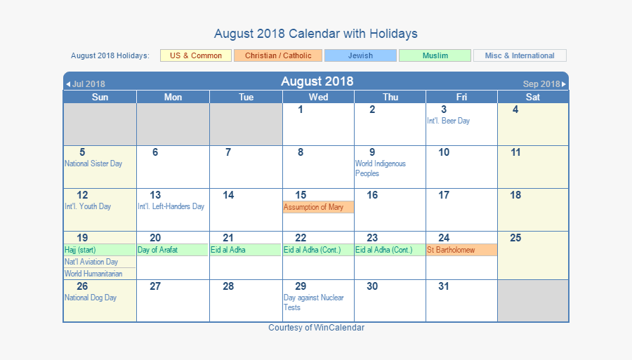 August 2018 Calendar With Holidays Canada - May 2018 Holiday Calendar, Transparent Clipart