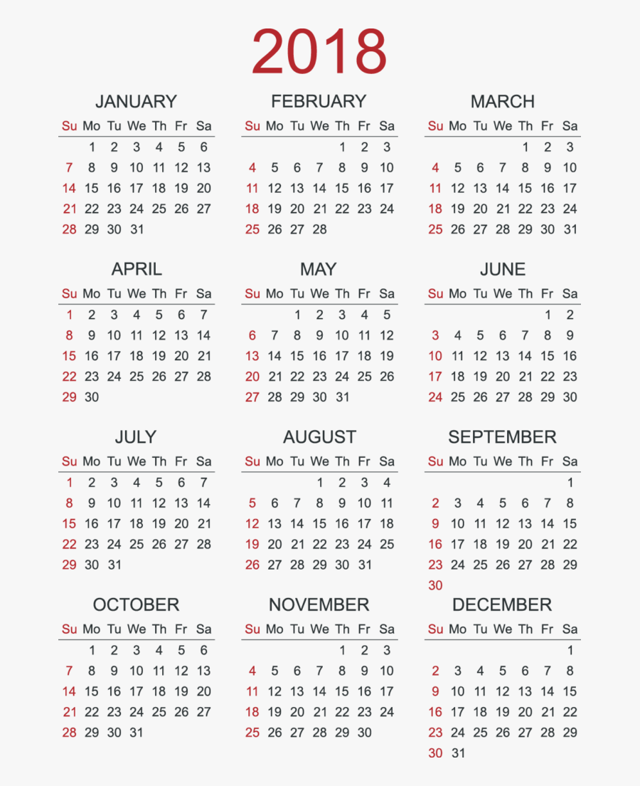 Calendar 2018 Png - Transparent Calendar 2020 Png, Transparent Clipart