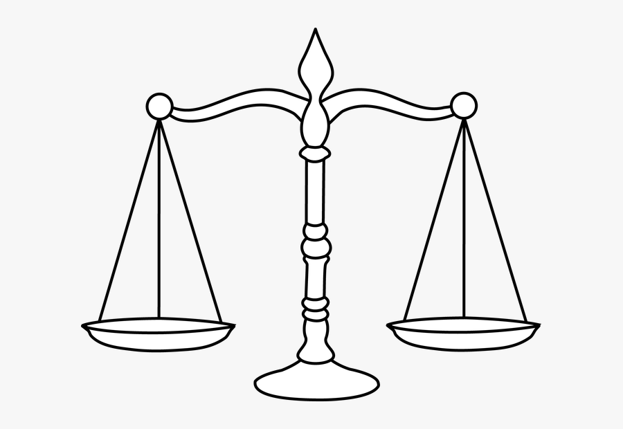 Balance Scale Coloring Page, Transparent Clipart