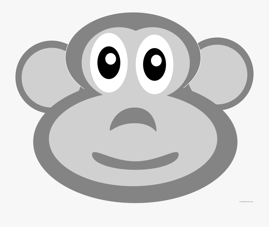 Monkey Head Animal Free Black White Clipart Images - Cartoon, Transparent Clipart