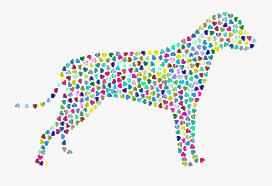 Dog Hearts Silhouette Prismatic 3 Clip Arts - Party Dog Silhouette Clip Art, Transparent Clipart
