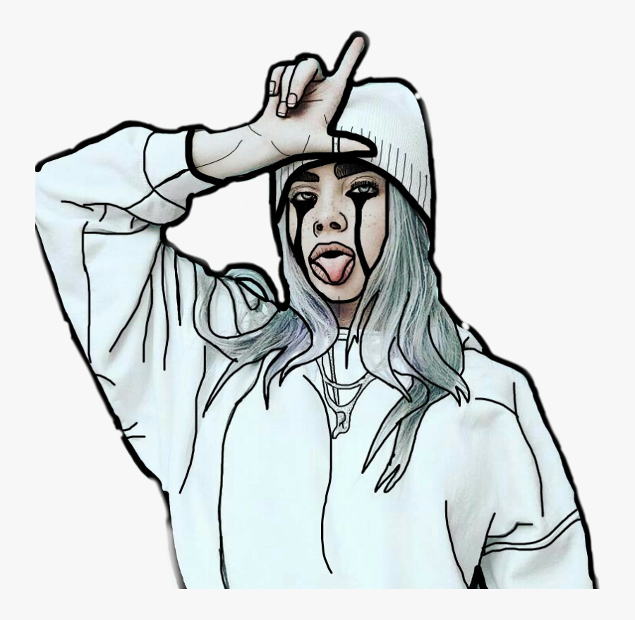 #girl #billie #eilish #billieeilish #outline #outlines - Billie Eilish Drawing Outline, Transparent Clipart