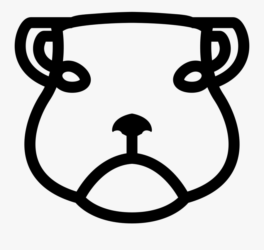 Dog Face Frontal Outline - Icon, Transparent Clipart