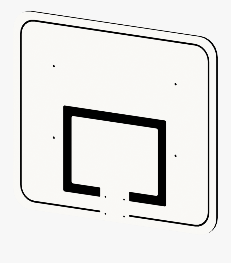 Transparent Basketball Hoop Backboard Clipart - Black-and-white, Transparent Clipart