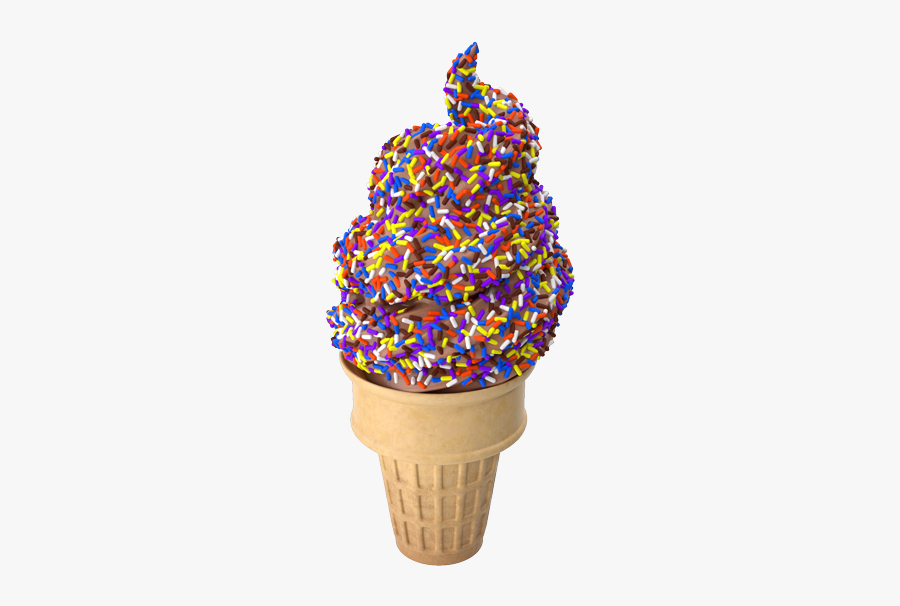 Chocolate Ice Cream Cone With Sprinkles, Transparent Clipart