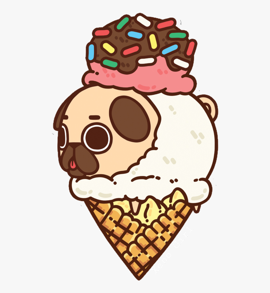 Pug-cream - Ice Cream Cartoon Pug, Transparent Clipart