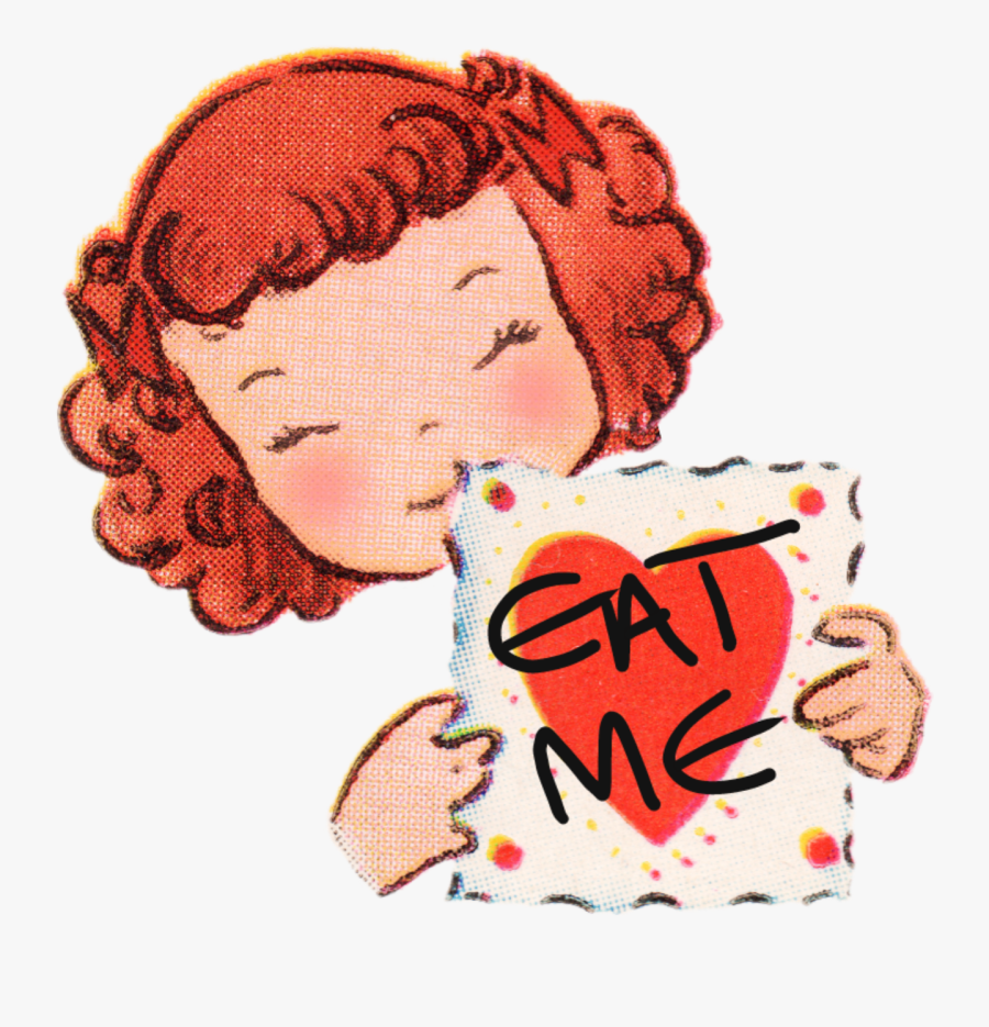 Vv Eat Me - Vintage Heart Valentines Day Clipart, Transparent Clipart
