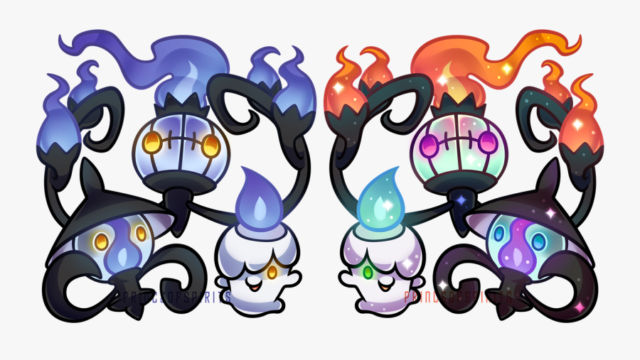 Pokemon Chandelure Stickers, Transparent Clipart