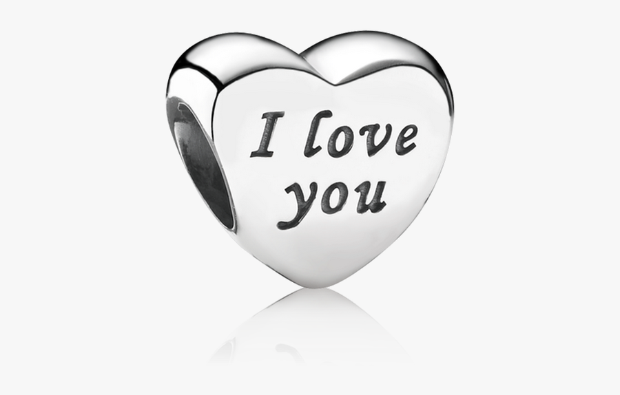 Words Of Love Engraved Heart Charm - Ciondoli Pandora I Love You, Transparent Clipart