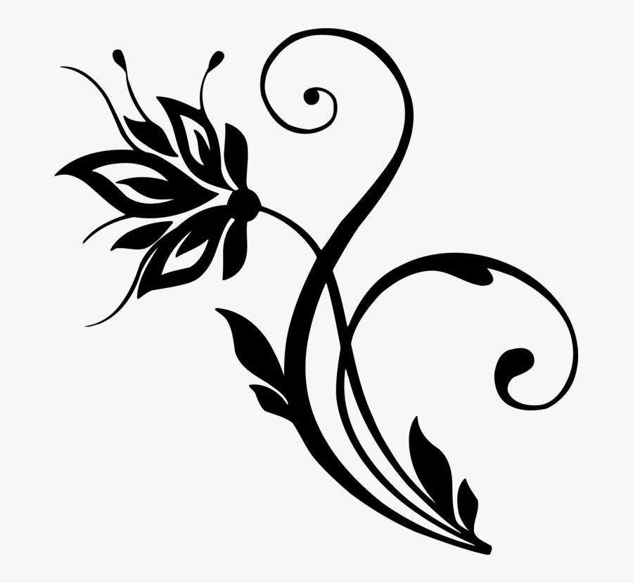 Flower Black And White Drawing Floral Design Visual- - Flowers Design Black And White Png, Transparent Clipart