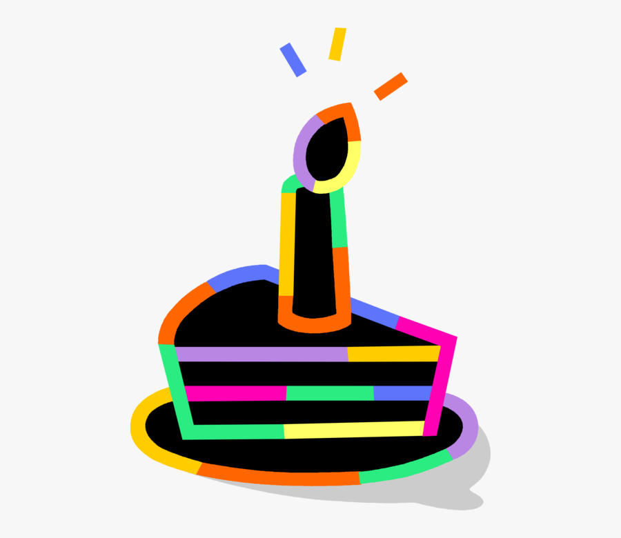 Vector Illustration Of Slice Of Sweet Dessert Baked - Vector Cumpleaños Fiesta Png, Transparent Clipart