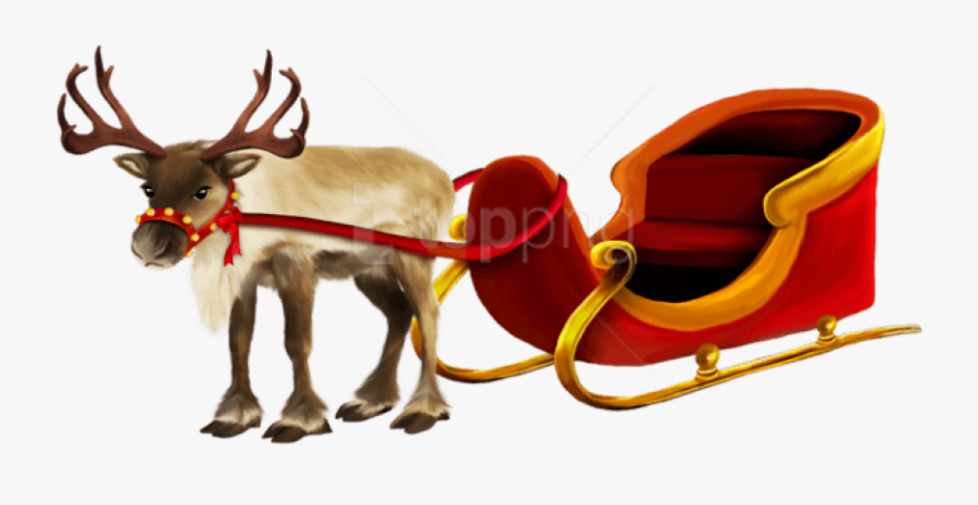 Christmas Reindeer Png - Sleigh And Reindeer Png, Transparent Clipart