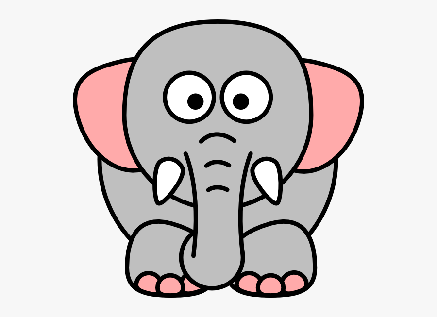 Clip Art Cartoon Elephant Heads - Cartoon Elephant Black And White, Transparent Clipart